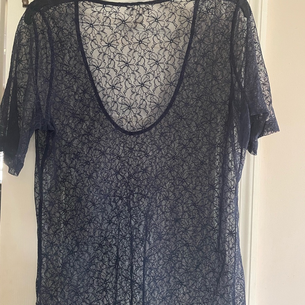 Elegant Navy Lace Top